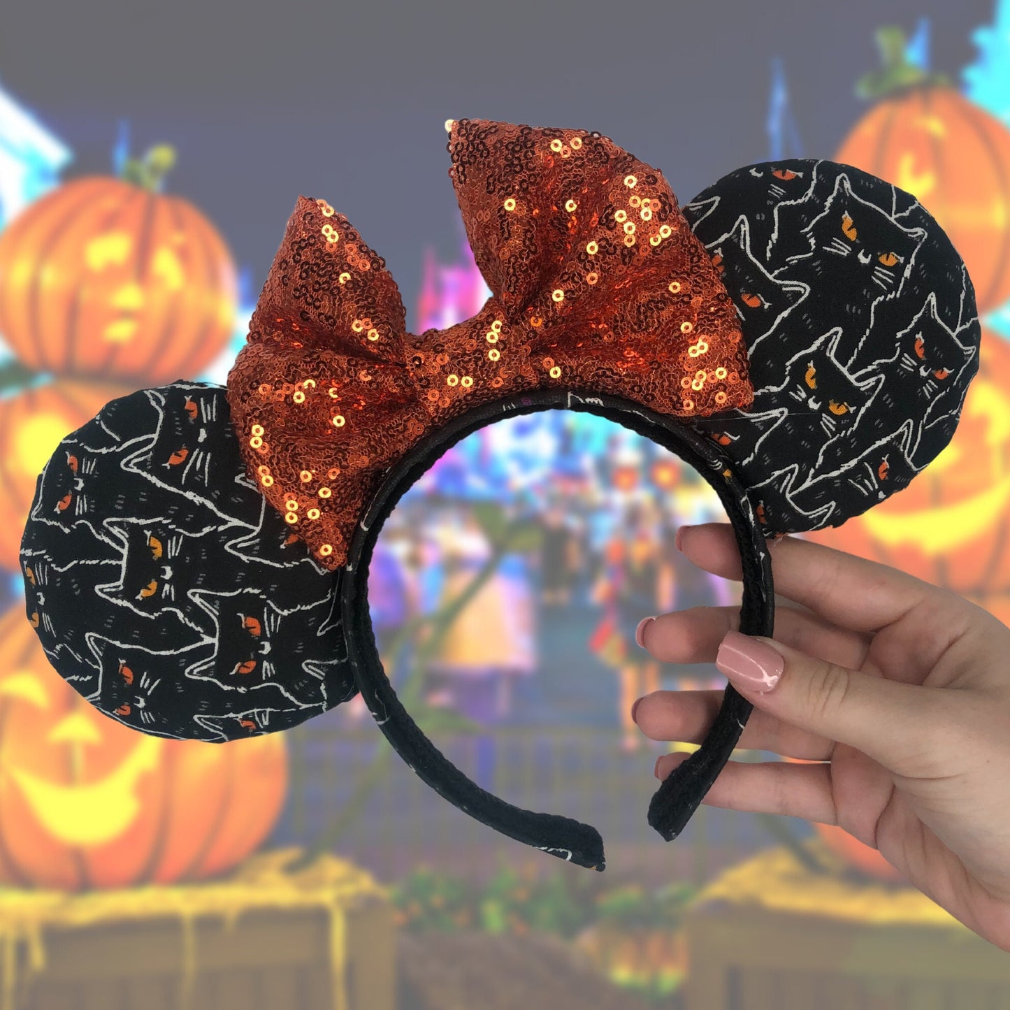 Black Cat Minnie Mouse Ears | Thackery Binx, Hocus Pocus Ears ...